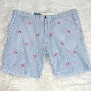 Cast away, Nantucket Island Men’s 44 preppy crab nautical seersucker shorts